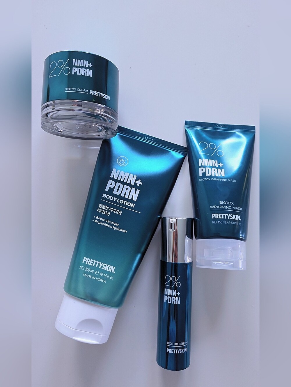 Pretty Skin 2% NMN + PDRN Korean Skincare Bundle | Biotox Serum, Cream, Wrapping